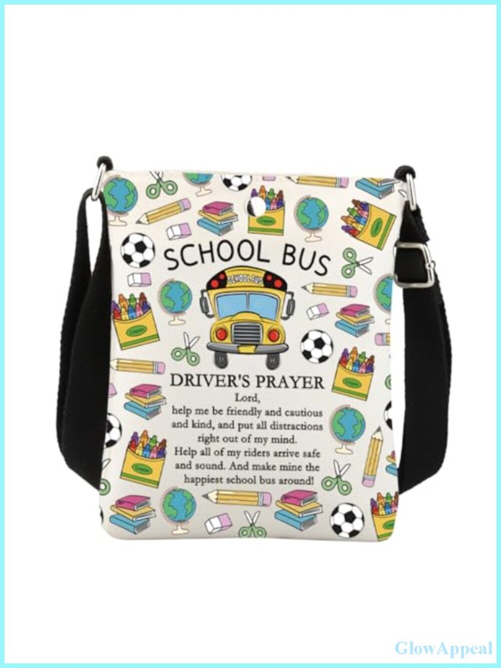 Bus Driver Crossbody Bag Sling Purse Waterproof Polyester Adjustable Strap